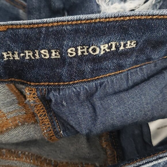 American Eagle Hi Rise Shortie Next Level Stretch Shorts Distressed Womens 4 - Picture 4 of 5